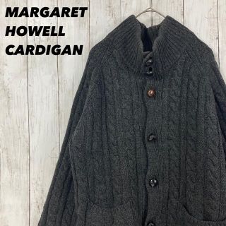 マーガレットハウエル(MARGARET HOWELL)のMARGARET HOWELLマーガレットハウエルケーブル編みカーディガン古着M(カーディガン)