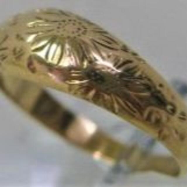 K18 18金 リング 月型甲丸 指輪 結婚指輪 サイズ＃13～#13.5