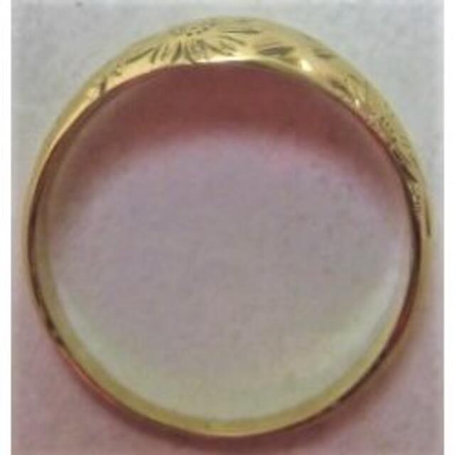 K18 18金 リング 月型甲丸 柄入り サイズ#14 男女兼用 結婚指輪 K18 18金 リング 月型甲丸 柄入り サイズ#14 男女兼用 結婚指輪