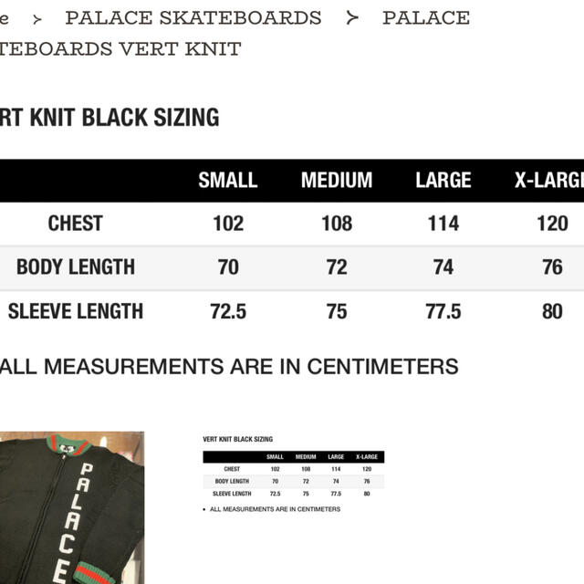 新品未使用 21aw palace skateboards vert knit