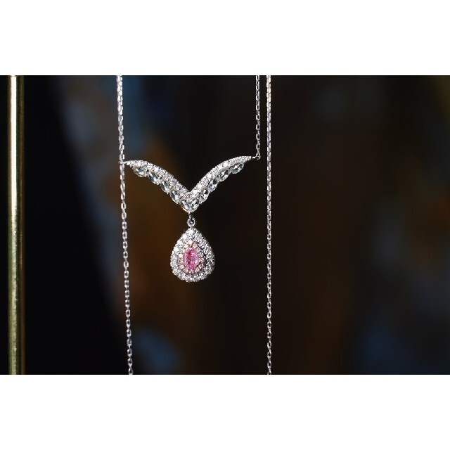当社の 天然ピンクダイヤモンドネックレス0.44ct k18 ネックレス