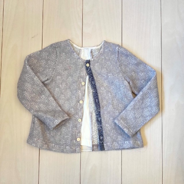 ハッカキッズ 100 長袖カーディガン スウェット トップス リバティ花柄