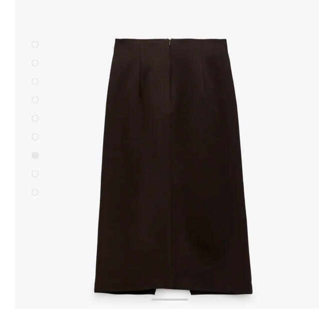 ZARA - ZARA ザラ サイドスリット入りミディスカート ブラウン ZARA - ZARA ザラ サイドスリット入りミディスカート ブラウン