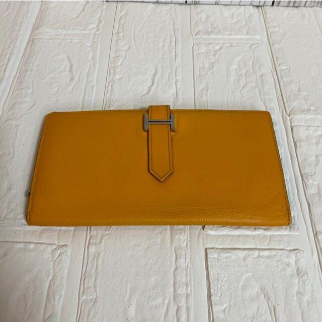 HERMES エルメス 長財布 ベアンスフレ レザー YLW