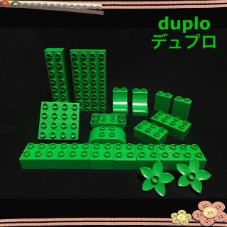 レゴ(Lego)のデュプロ 緑 グリーン 基礎 ロング 花 反り カーブ 拡張用ブロックセット(その他)