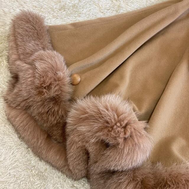 ウール&リアルファー ポンチョ 日本製 和装にも♡ | ファーポンチョ