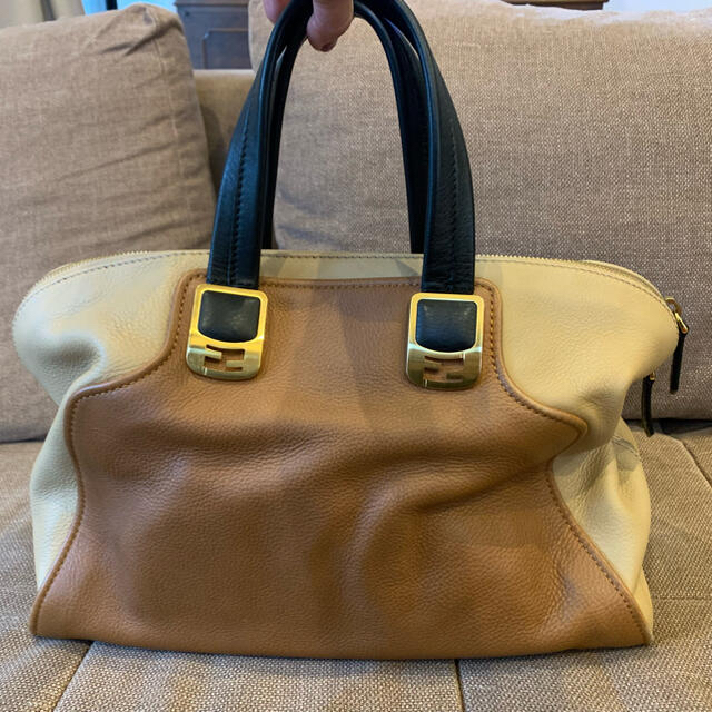 FENDI フェンディ カメレオン バッグ ベージュ×ブラウン