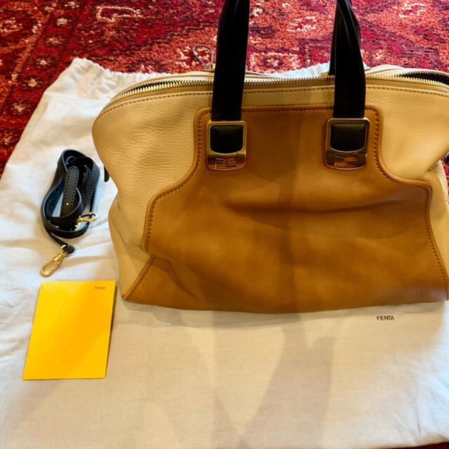 FENDI フェンディ カメレオン バッグ ベージュ×ブラウン