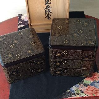 【希少な美品】輪島塗 沈金 黒内朱 重箱 五段重の通販 by おちびかぁ