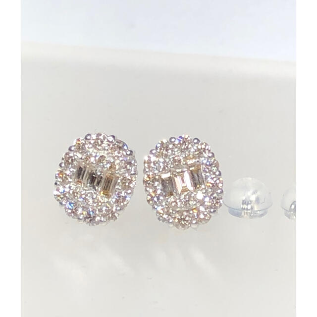 K18WG ダイヤピアス 計1.00ct オンラインショップ 49.0%割引 xn