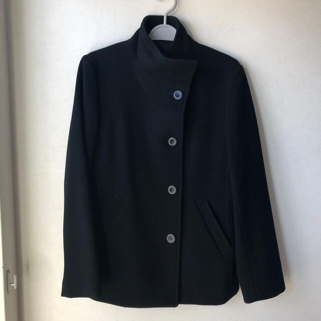 MUJI (無印良品)(ムジルシリョウヒン)の無印良品　ブラックシンプルコート　M レディースのジャケット/アウター(ニットコート)の商品写真