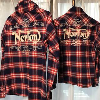 ノートン(Norton)のNorton刺繍2枚セット 厚手チェックシャツ　ネルシャツ　M 150(シャツ)