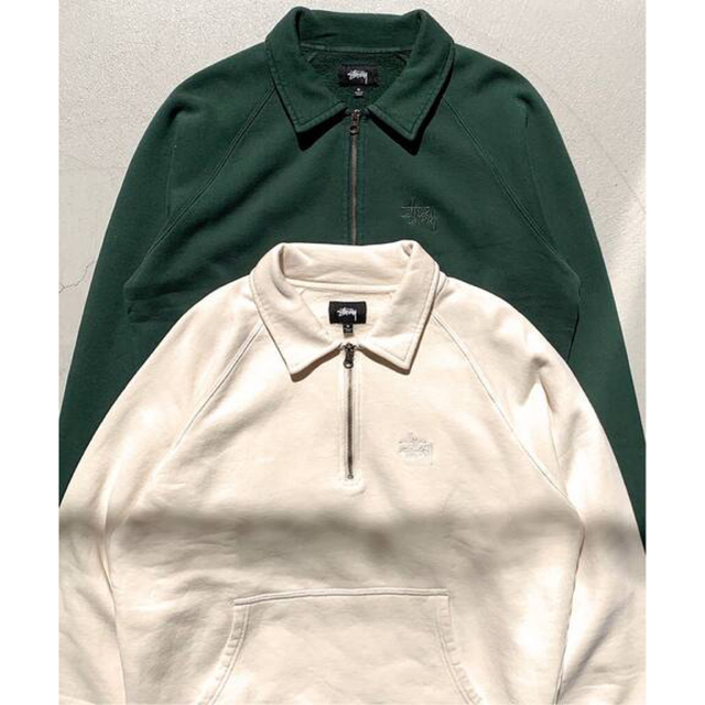 stussy zip up polo ハーフジップ スウェットemma着用 - トレーナー