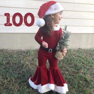 子供服 キッズ 100 クリスマス セットアップ 赤 サンタさん 可愛い お洒落(ドレス/フォーマル)