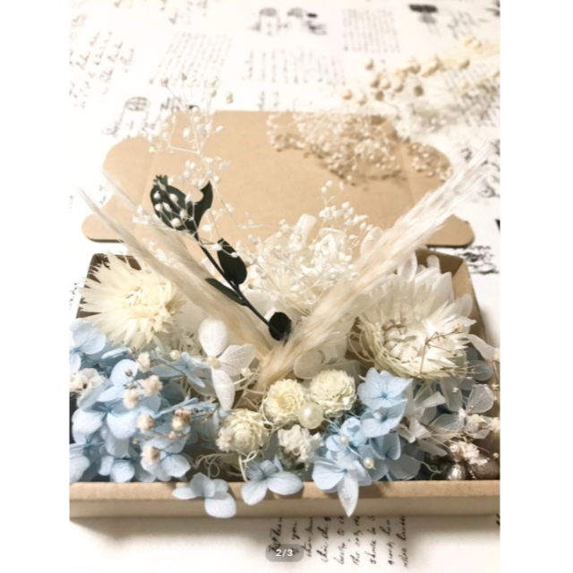 マカロンベビーブルー＊花材詰め合わせ ハンドメイドのフラワー/ガーデン(プリザーブドフラワー)の商品写真