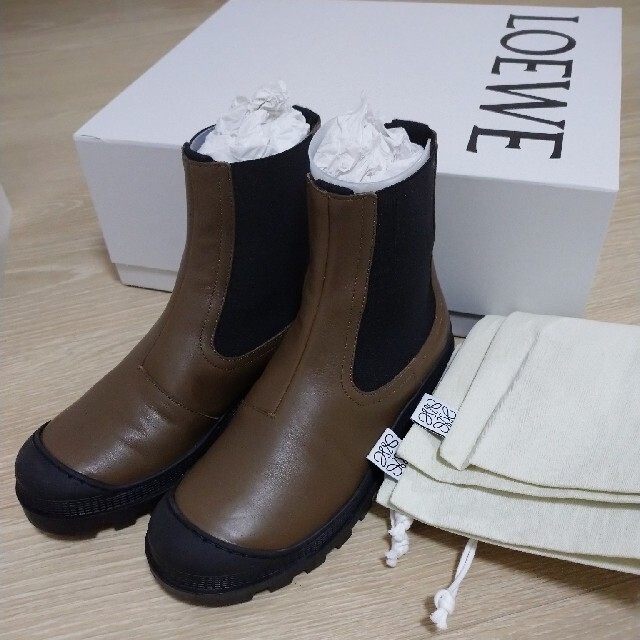 LOEWE - 【限定値下げ】LOEWE チェルシーブーツ カーキ 37の通販 by