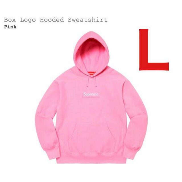 Supreme - Box Logo Hooded Sweatshirt Pink Lサイズ