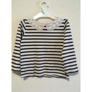 ユナイテッドアローズ(UNITED ARROWS)の長袖　Tシャツ　カットソー　ユナイテッドアローズ　ボーダー　レース　女の子(Tシャツ/カットソー)