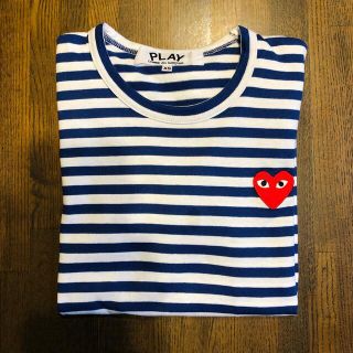 コムデギャルソン(COMME des GARCONS)のコムデギャルソン　プレイ　ロングTシャツ　ボーダー柄　XS(Tシャツ/カットソー(七分/長袖))