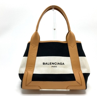 Balenciaga - バレンシアガ 339933 ロゴ ネイビーカバスS トートバッグ 
