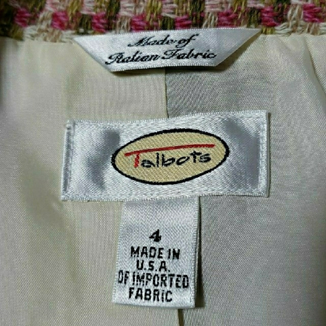 Talbotsアメリカ製 ウール ツイードジャケット タルボット ウールツイード USA製