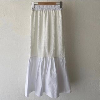 chi〜♡様専用　howdy.  docking skirt white(ロングスカート)