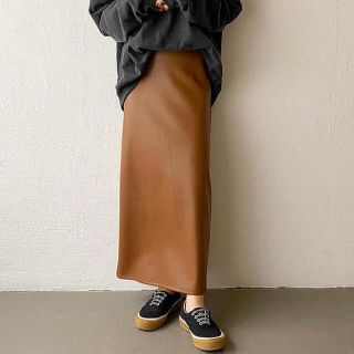 にーな様専用howdy.  eco leather tight sk brown(ロングスカート)