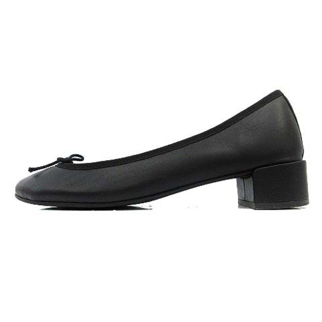 repetto(レペット)のレペット パンプス レザー 牛革 チャンキーヒール 39 24.7cm 黒 レディースの靴/シューズ(ハイヒール/パンプス)の商品写真