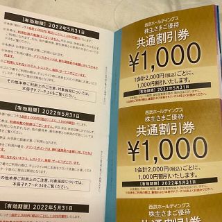 プリンス(Prince)の西武ホールディングス共通割引券20000円➕おまけ(スキー、ゴルフ、レストラン)(その他)