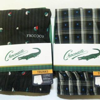 クロコダイル(Crocodile)のＴ)２枚(Ｌ)クロコダイル★布帛 トランクス 綿100%前開きスリットあり３３０(トランクス)