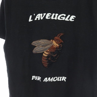 グッチ BEE 蜂 刺繍 半袖 Tシャツ カットソー ロゴプリント XS 黒