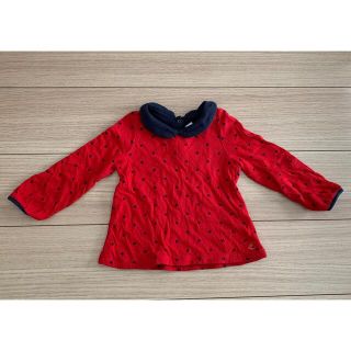 プチバトー(PETIT BATEAU)のプチバトー　チュビック 襟付き カットソー　36m(Tシャツ/カットソー)