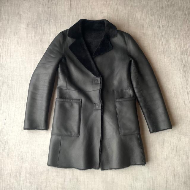 美品 定価¥18万 リアルムートン コート ブラック | gellonautos.cl