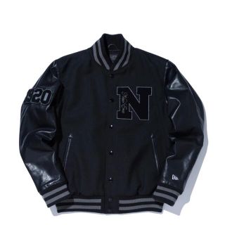 ニューエラー(NEW ERA)の新作 バーシティージャケット NEW ERA BLACK LABEL XXL(スタジャン)