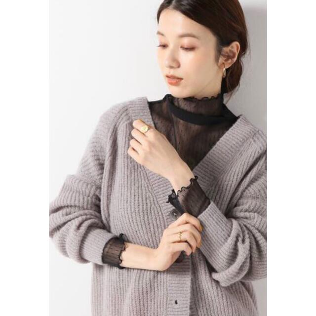 IENA LA BOUCLE ドットチュールタートルネックプルオーバー