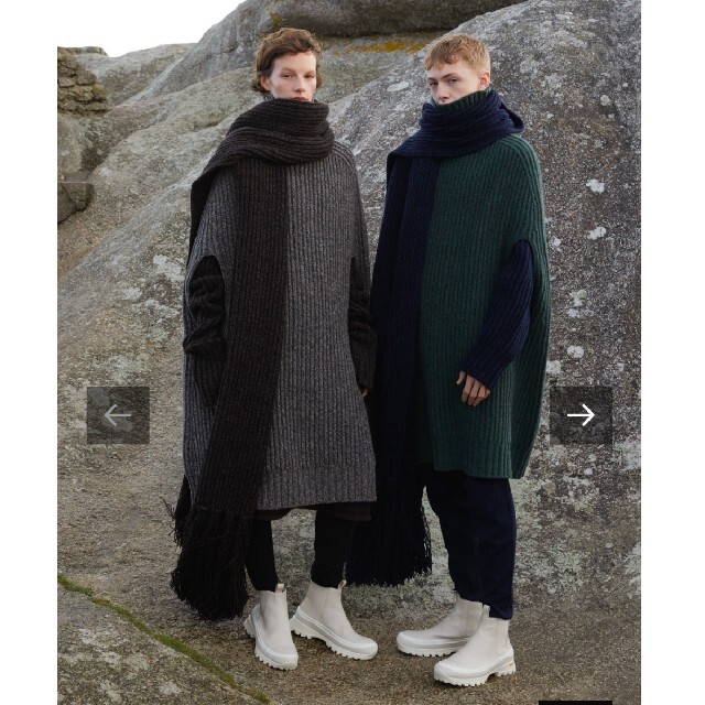 Jil Sander(ジルサンダー)のJIL SANDER+20AWビッグサイズマフラーNAVY全長332cm メンズのファッション小物(マフラー)の商品写真