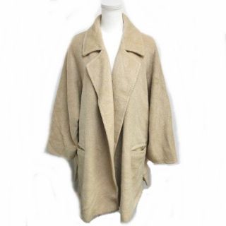 マックスマーラ(Max Mara)のマックスマーラ 高級 白タグ アルパカ モヘヤ ガウンコート 大きいサイズ 44(その他)