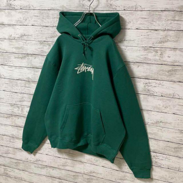 極美品】ステューシー☆センター刺繍ロゴ 超人気カラー パーカー 希少