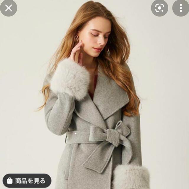 rienda(リエンダ)のrienda BIGカラーFaux Fur SLV Wool Mix CT レディースのジャケット/アウター(ダッフルコート)の商品写真