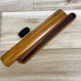 【新品未使用】木製　箸・箸箱セット　(かぶせ蓋) お弁当用　18cm(弁当用品)