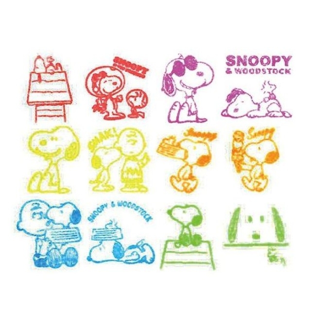 SNOOPY(スヌーピー)のスヌーピー　インク付きスクエアスタンプ　はんこ　スタンプ　ピーナッツ ハンドメイドの文具/ステーショナリー(はんこ)の商品写真