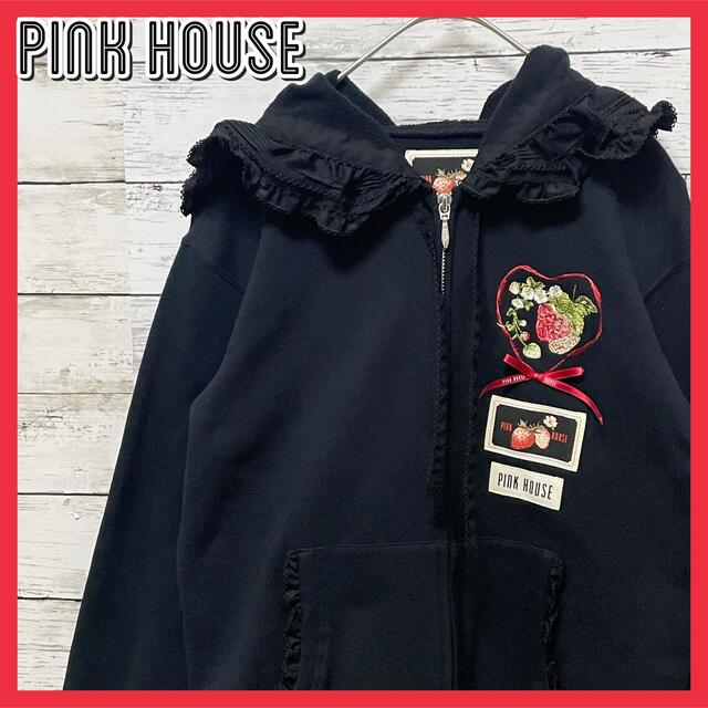 ピンクハウス PINK HOUSE  フリル　フーデッド パーカー　　いちご