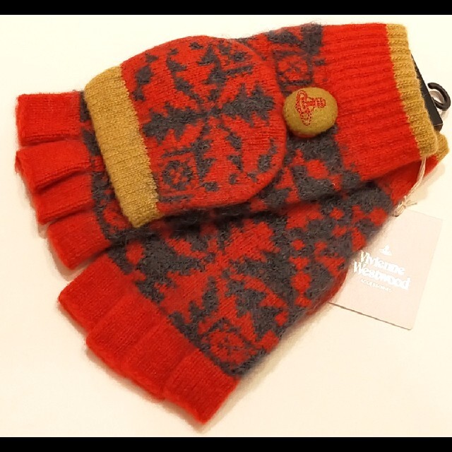Vivienne Westwood(ヴィヴィアンウエストウッド)の①新品　ヴィヴィアンウエストウッド　ウール混　ミトン　手袋　Vivienne レディースのファッション小物(手袋)の商品写真