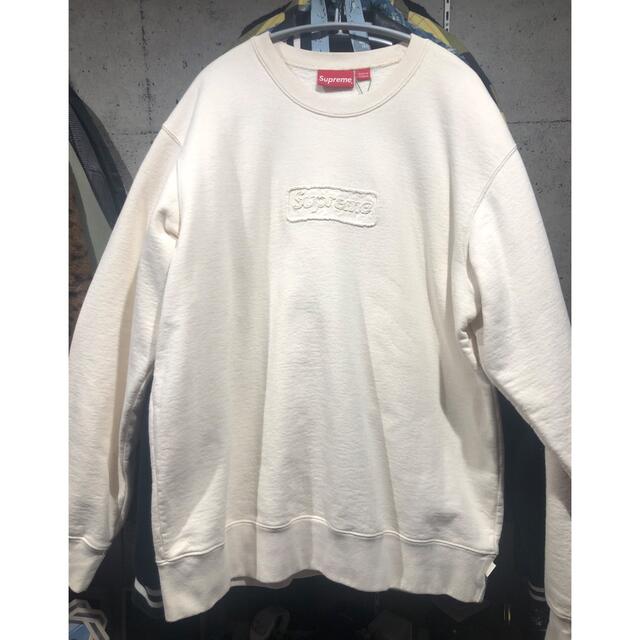 【M】Supreme Cutout Logo Crewneck Natural