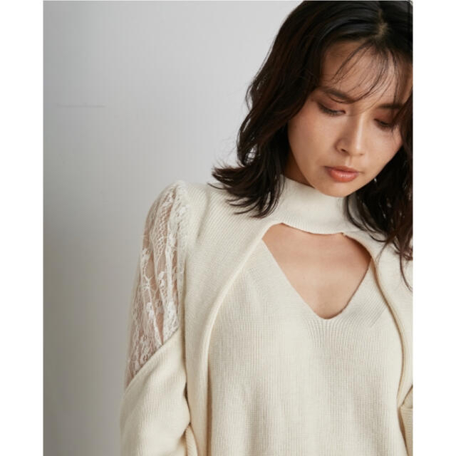 snidel レースドッキングニットトップス 新品未使用 レディース