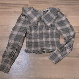 ザラ(ZARA)のZARA 襟付きチェック柄ブラウス(シャツ/ブラウス(長袖/七分))