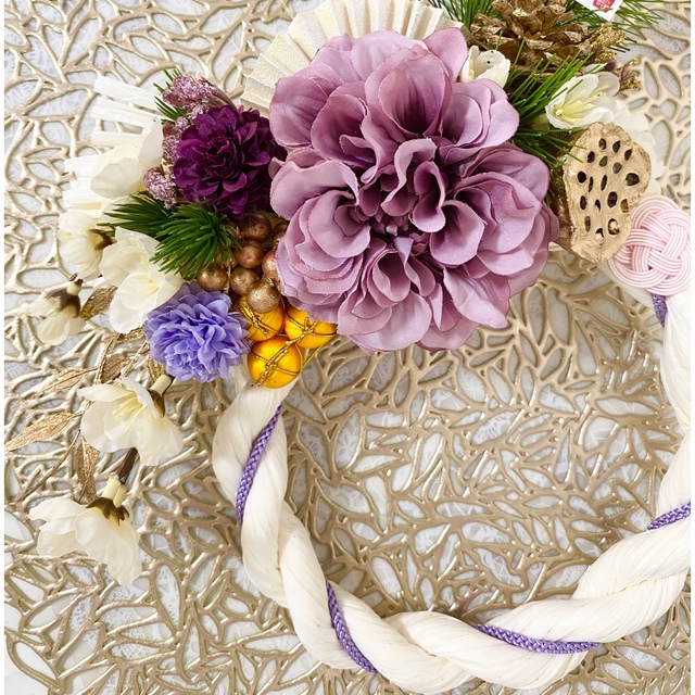 ご準備まだの方!!迎春♡オシャレモダンしめ飾り(アーテフィシャル ... ご準備まだの方!!迎春♡オシャレモダンしめ飾り(アーティフィシャルフラワー)