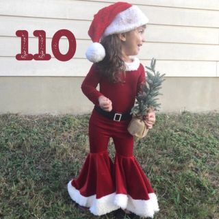 子供服 キッズ 110 クリスマス セットアップ 赤 サンタさん 可愛い お洒落(ドレス/フォーマル)