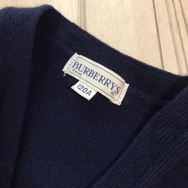 BURBERRY(バーバリー)のバーバリー ❤︎ ニットカーディガン 120  濃紺  小学校受験 キッズ/ベビー/マタニティのキッズ服男の子用(90cm~)(ニット)の商品写真