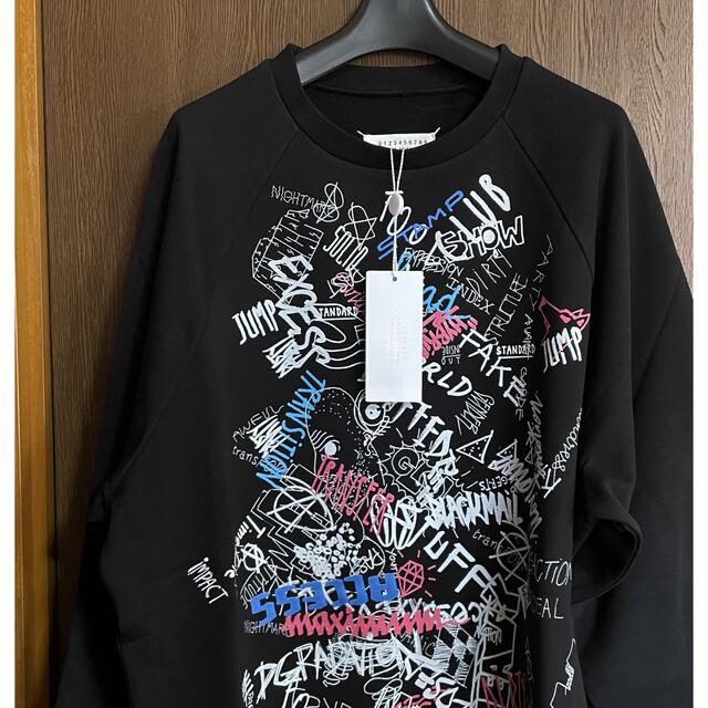 Maison Martin Margiela(マルタンマルジェラ)の44新品 メゾン マルジェラ グラフィティ スウェット シャツ メンズ ブラック メンズのトップス(スウェット)の商品写真